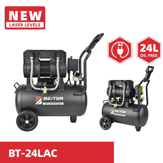 BEITER BT-24LAC Oil Free Air Compressor | 1490W 2HP | 8 Bar | 24L Tank |