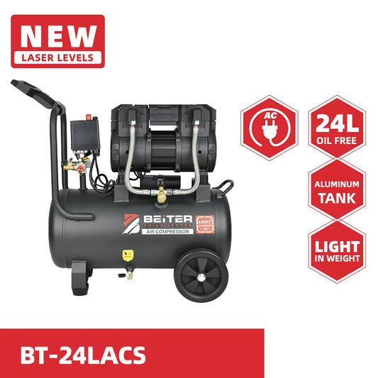 BEITER BT-24LACS Oil Free Air Compressor | Aluminium Tank | 1490W 2HP | 8 Bar | 24L |