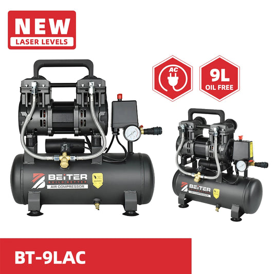 BEITER Oil Free Air Compressor | 750W 1HP | 8 Bar | 9L Tank
