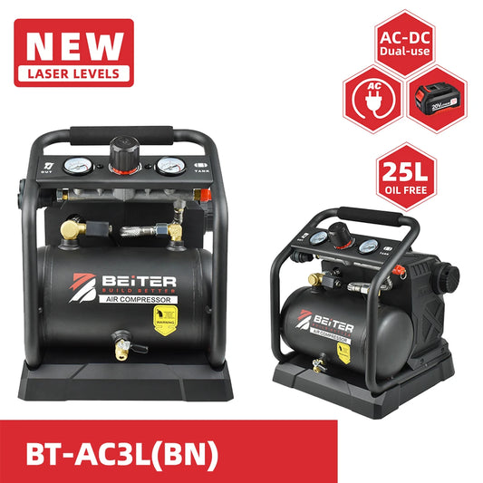 BEITER BT-AC3L Cordless and Corded Air Compressor | AC/DC Dual Use | 18V/20V | 8 Bar | 3L Tank |