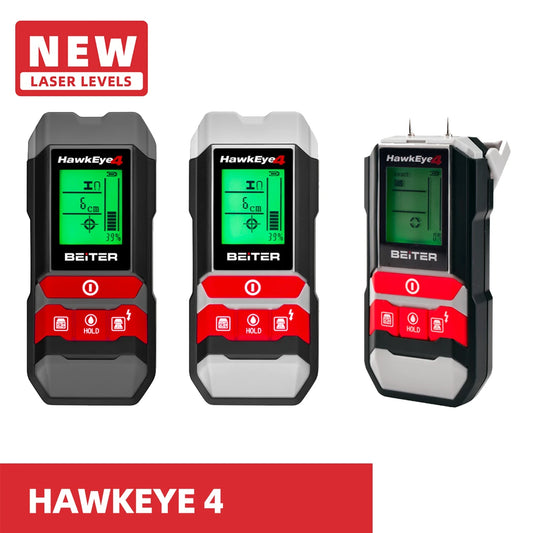 Beiter Hawkeye 4 4-in-1 Digital Detector | Metal, Wood, Live Wire and Moisture Detection