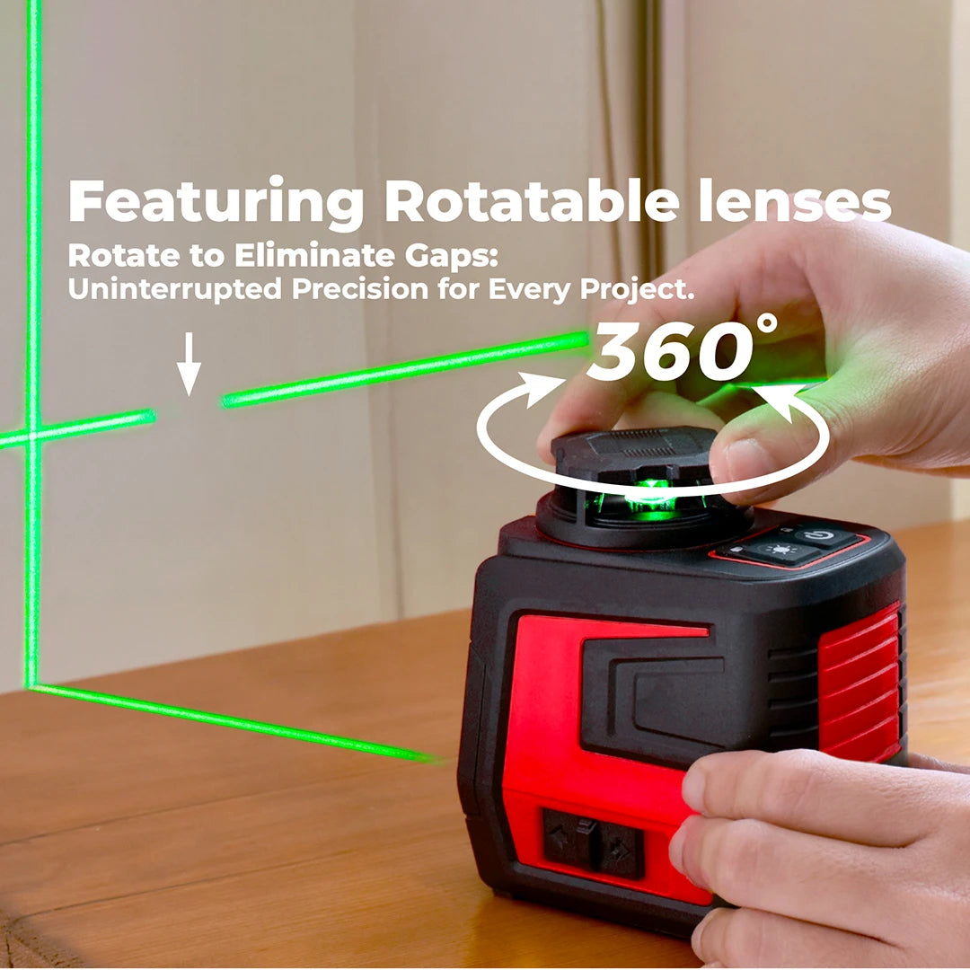 Beiter LAS-5E 5-Line Green Laser Level - Rotatable Lens | 360° Coverage |